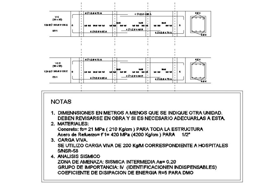 Steel bar Section & Plan detail include the file