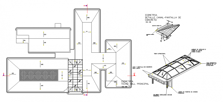 Steel Bar Top Roof View & Isometric Design also include DWG file