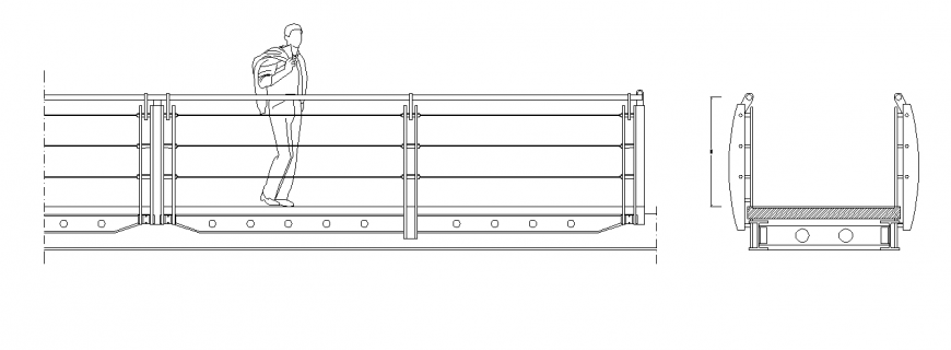 Steel bridge detail elevation CAd structure 2d view layout file