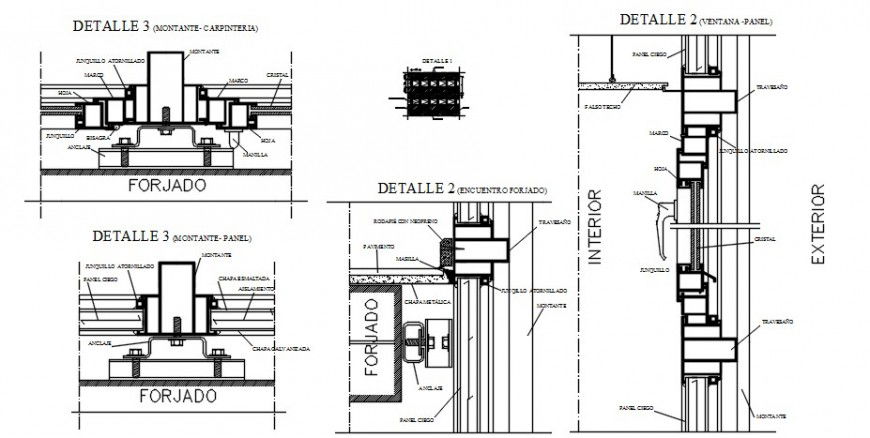 Steel door framing, installation and structure drawing details dwg file