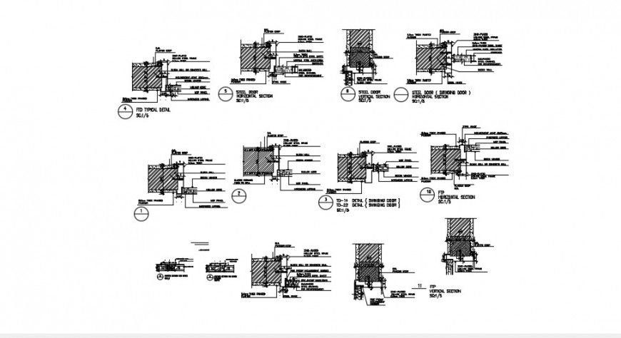 steel door horizontal section detail