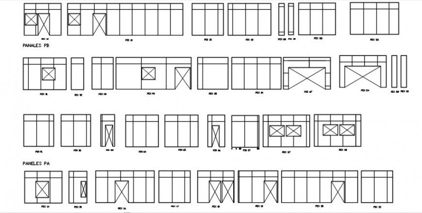 Steel frame doors and windows elevation blocks cad drawing details dwg file