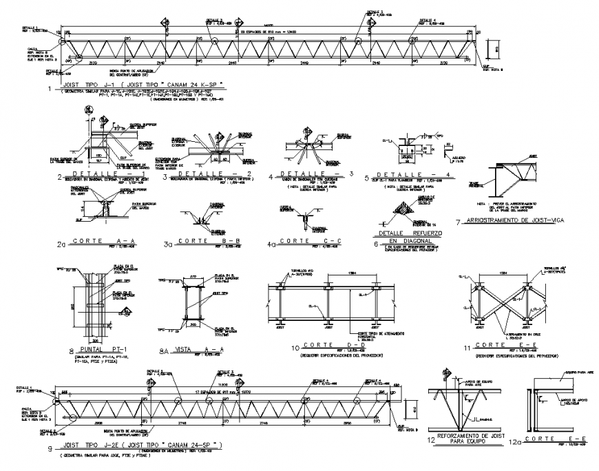Steel frame structure detailing 2d view elevation and section layout file