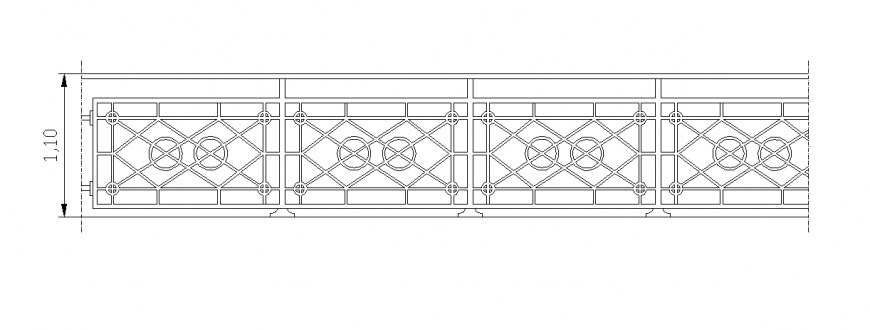 Steel framing handrail detail elevation 2d view layout CAD blocks dwg file