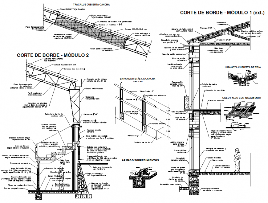 Steel framing wall section plan detail dwg file