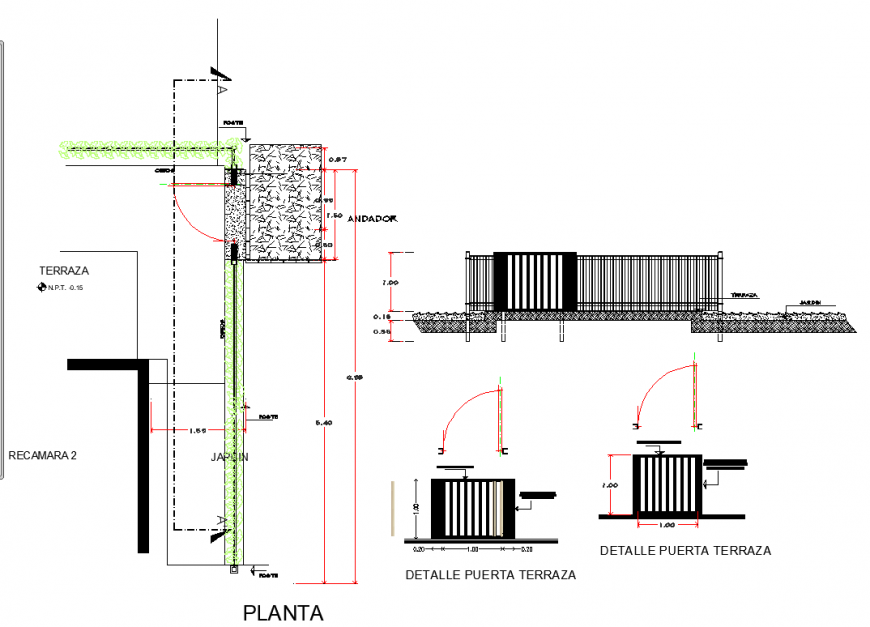 Steel gate plan and section detail layout file
