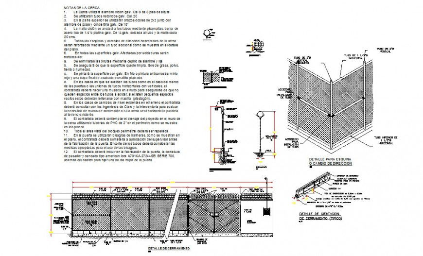 Steel grill and gate detail 2d view CAD block layout autocad file