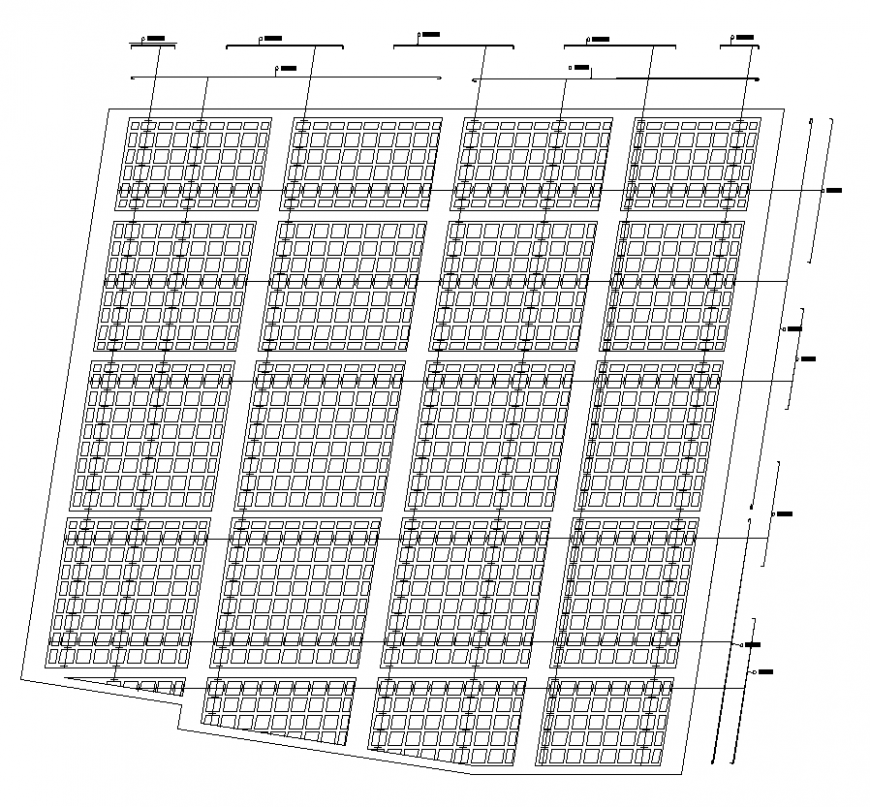 Steel grill for roofing detail elevation CAD structure layout 2d view dwg file