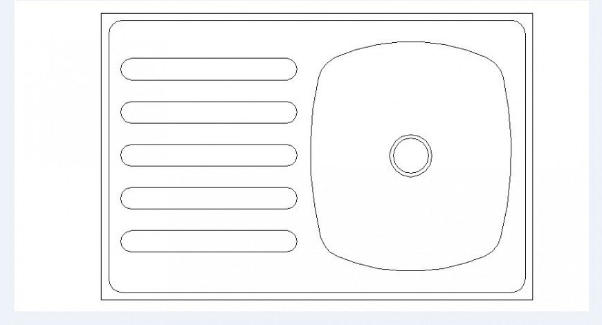 Steel sink block cad drawing details dwg file