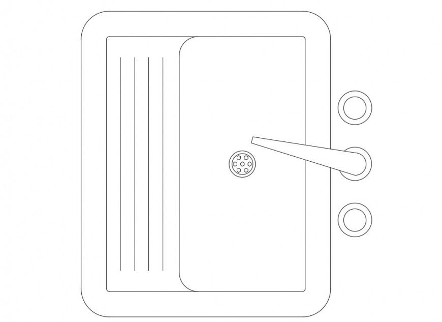 Steel sink top view elevation cad block details dwg file