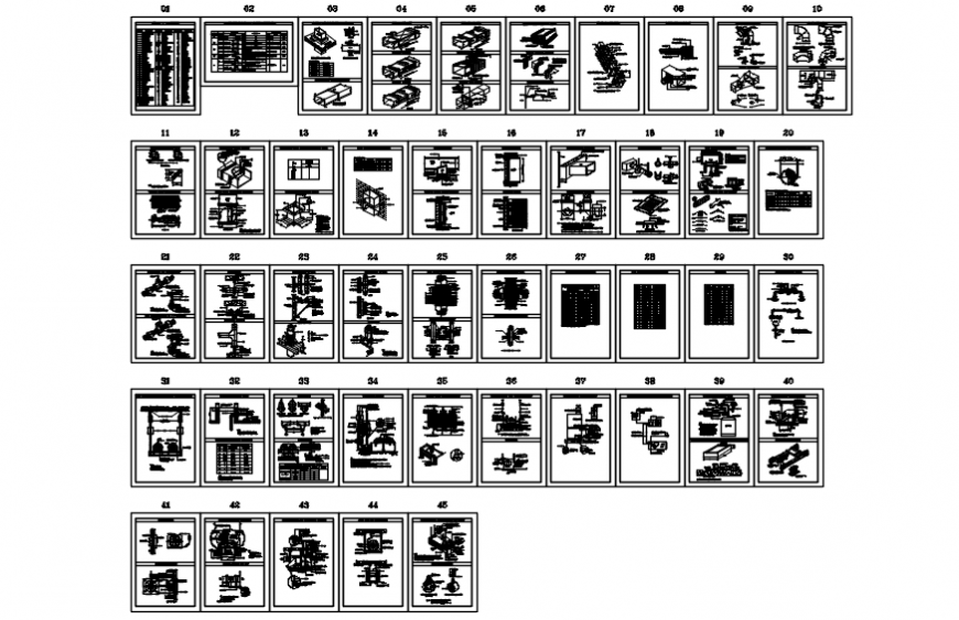 Steel structure view of ac installation in auto cad file