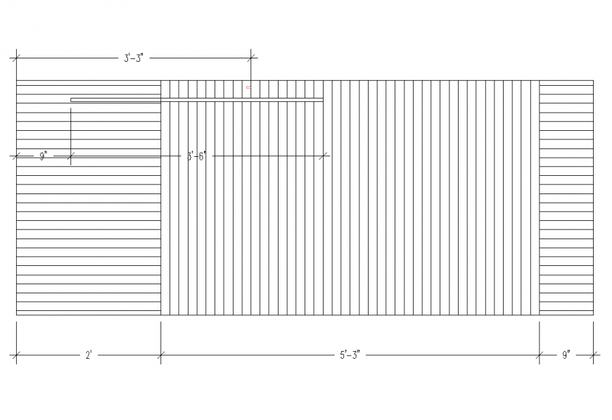 Steel support detail in elevation with design dwg file