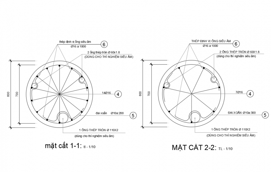 Steel tube circle detail in DWG File