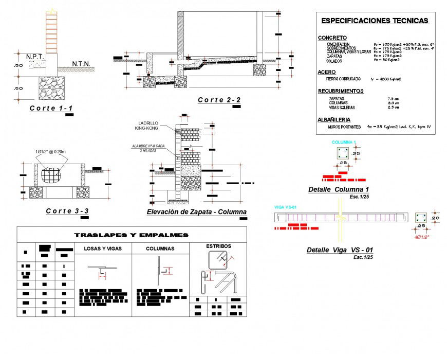 Stereo scopic section plan autocad file