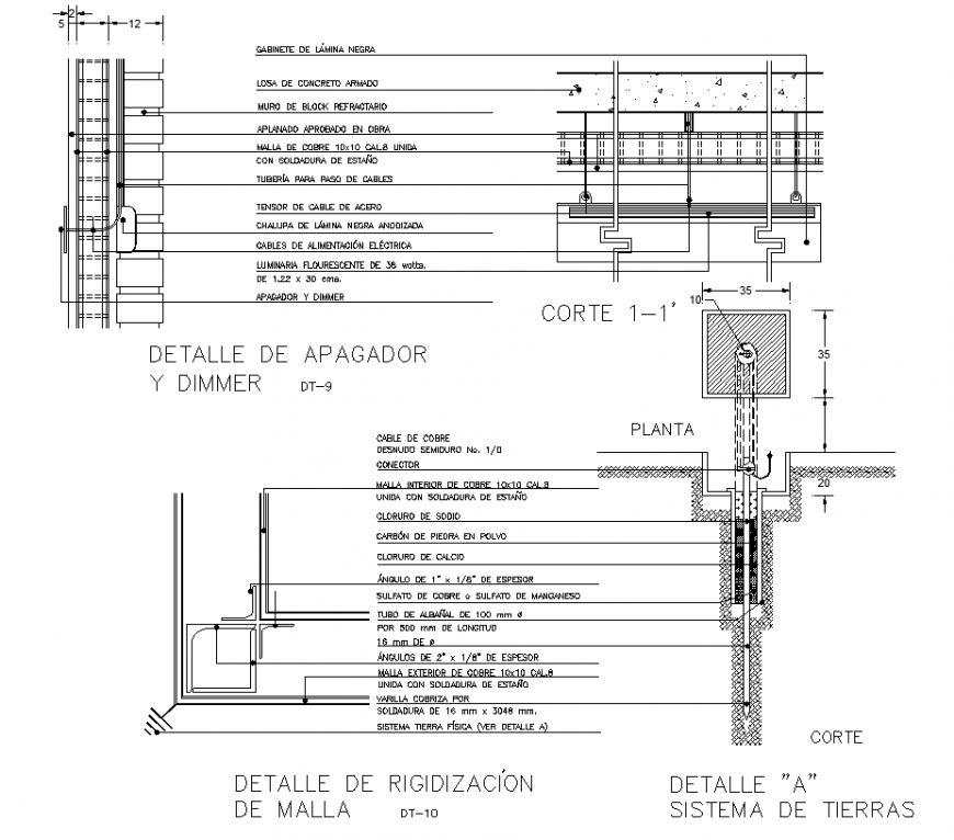 Stiffening detail of mesh detail elevation and section autocad file