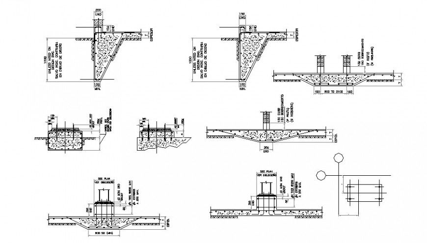 Stirrups Foundation Section in AutoCAD DWG Format