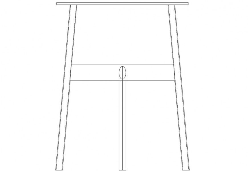Stock table front view elevation cad block details dwg file