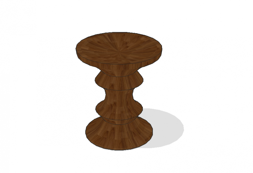 Stool CAD blocks detail elevation 3d model Sketch-up file