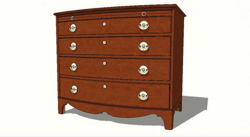 Storage cabinet 3d detaiing traditional detail