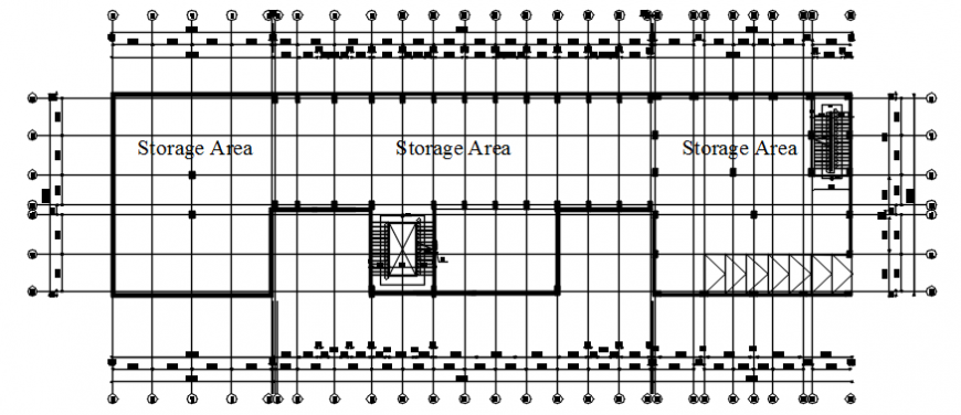 Storage floor plan of commercial building cad drawing details dwg file