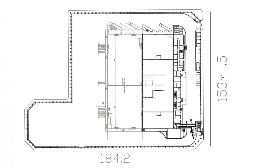 Storage godown shed plan in dwg file