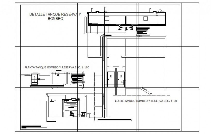 Storage tank and plumbing unit detail 2d view CAD block layout autocad file,
