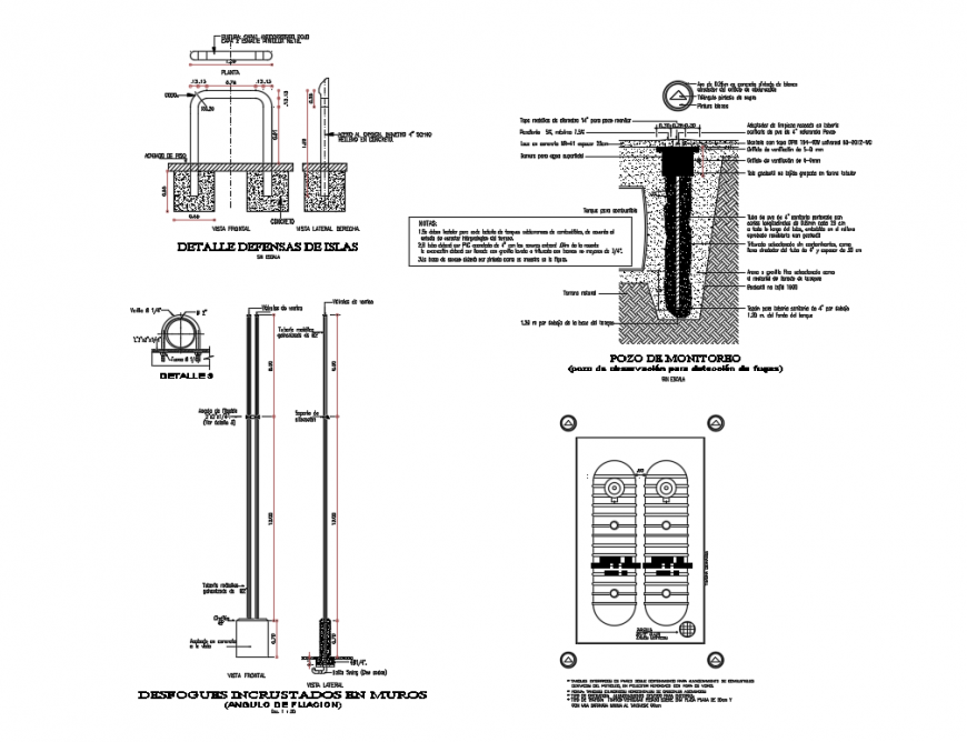 Storage tank for storage and fuel distribution installation details dwg file