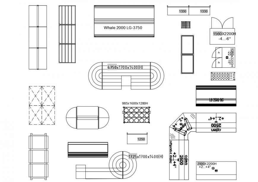 Store and supermarket furniture blocks cad drawing details dwg file