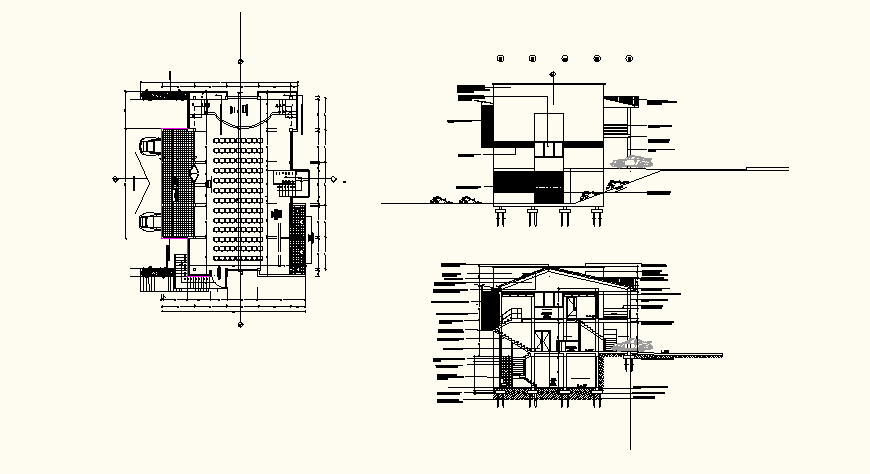 Store detail plan and elevation autocad file