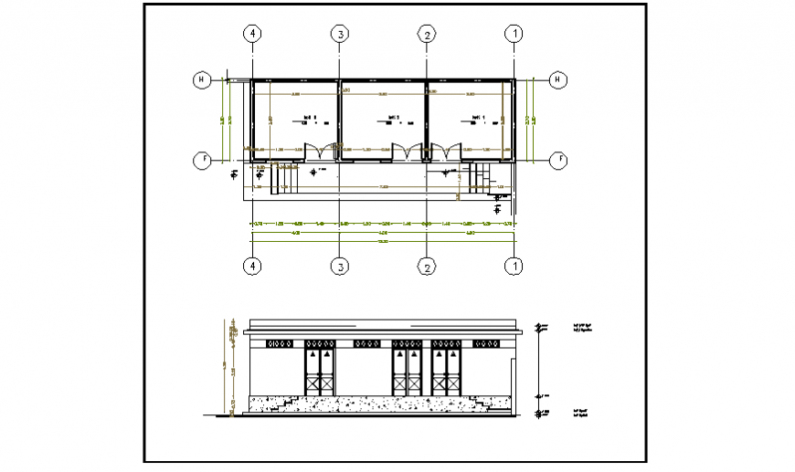 Store floor plan design drawing of small villa design