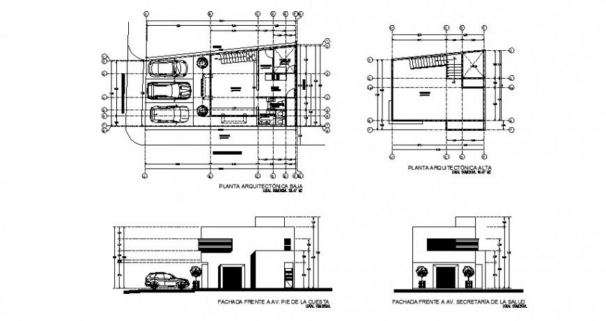 Store two-story-elevation and floor plan cad drawing details dwg file