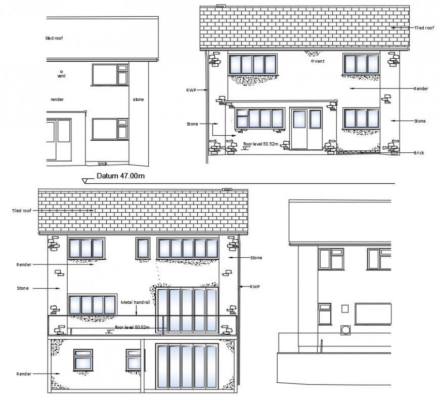 Storey House elevation model file detail