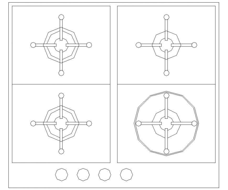 Stove plan detail dwg file.