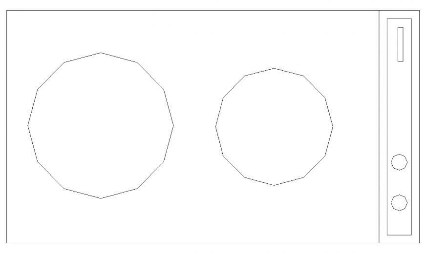 Stove plan with detailing dwg file.