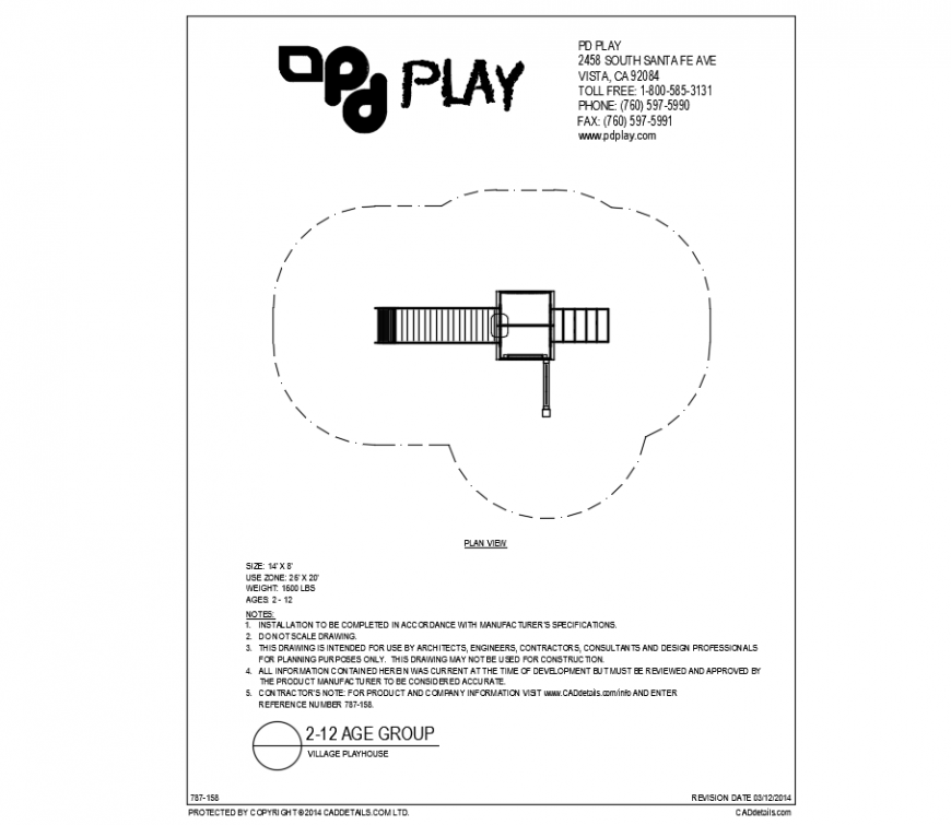 Straight stair type play equipment details of park dwg file