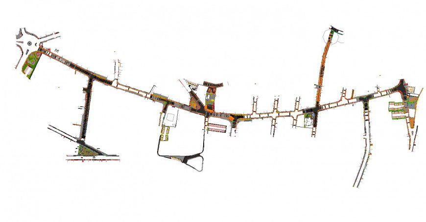 Street activity design drawing in dwg file.