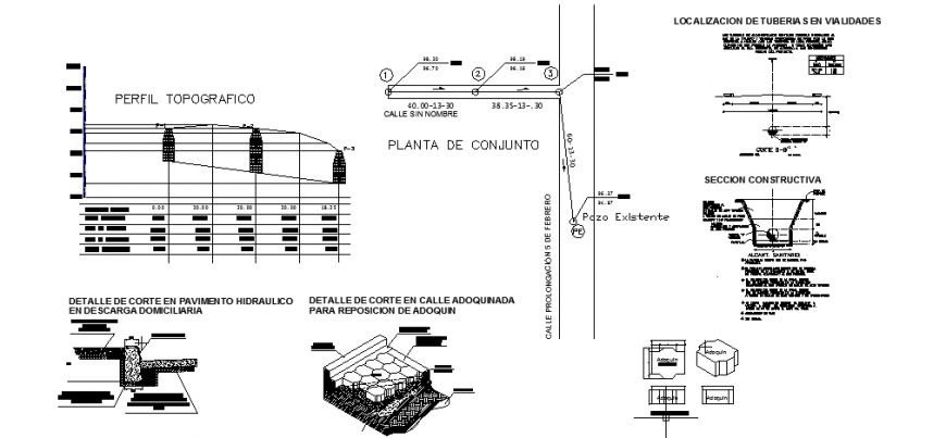 Street drainage structure and cad plumbing drawing details dwg file