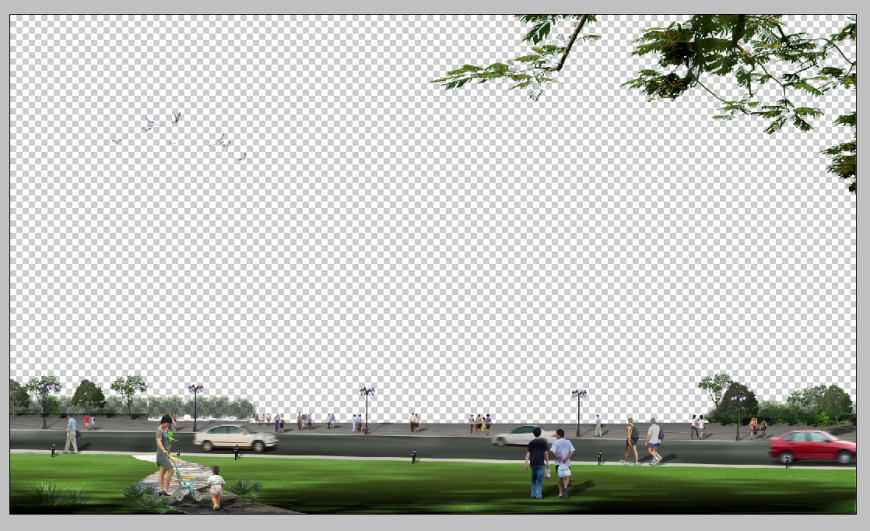 Street elevation 3d model Photo shop file