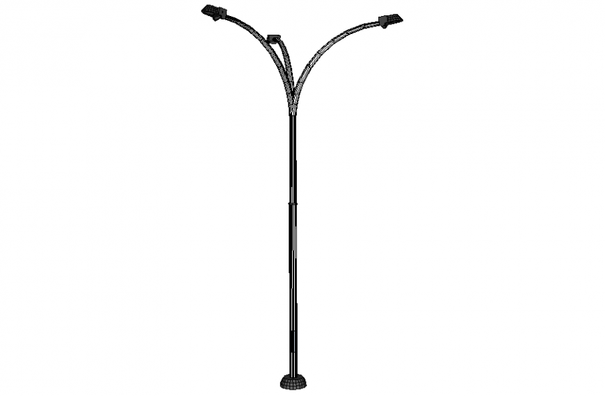 Street light 3d elevation block cad drawing details dwg file