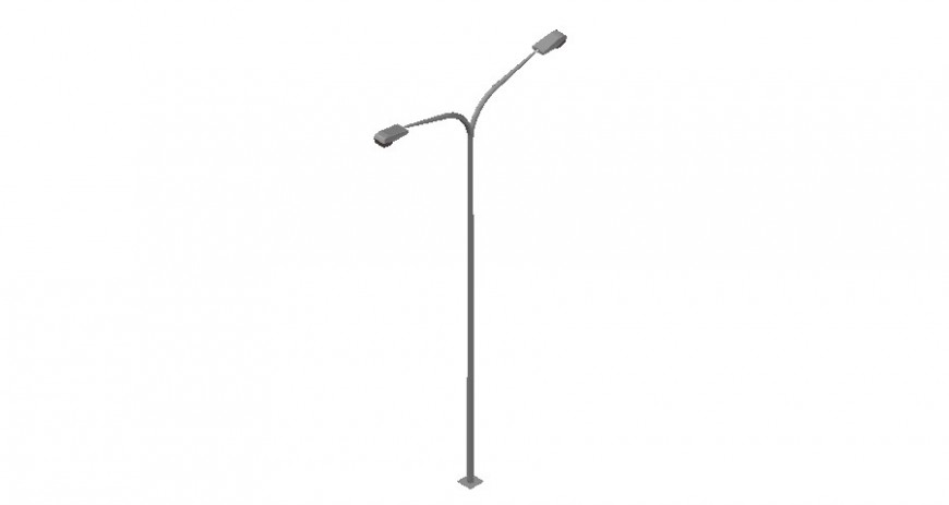 Street light 3d view in auto cad file