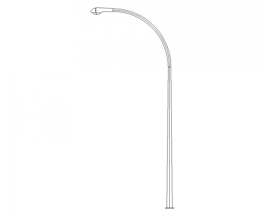 Street light elevation drawing in dwg file.