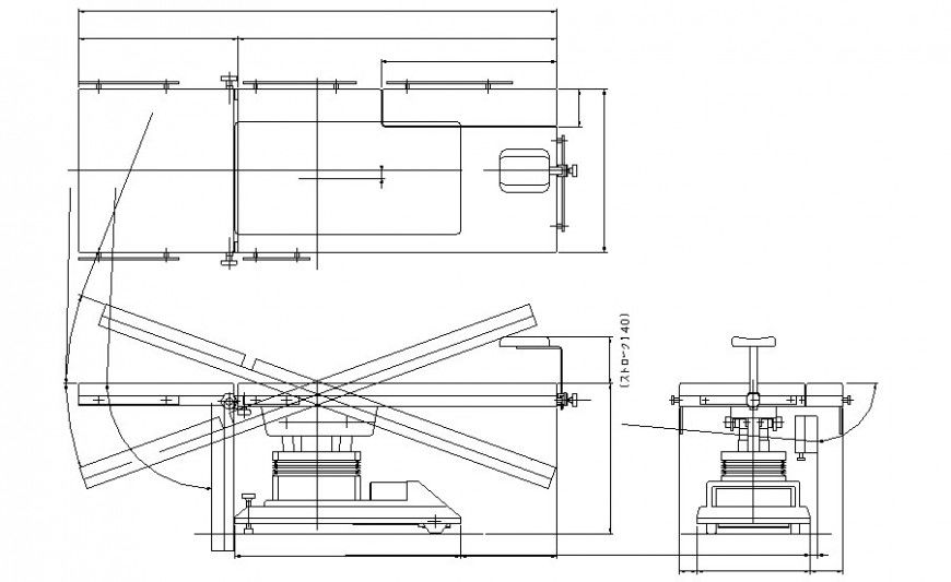 Stretcher bed units elevation 2d view in autocad