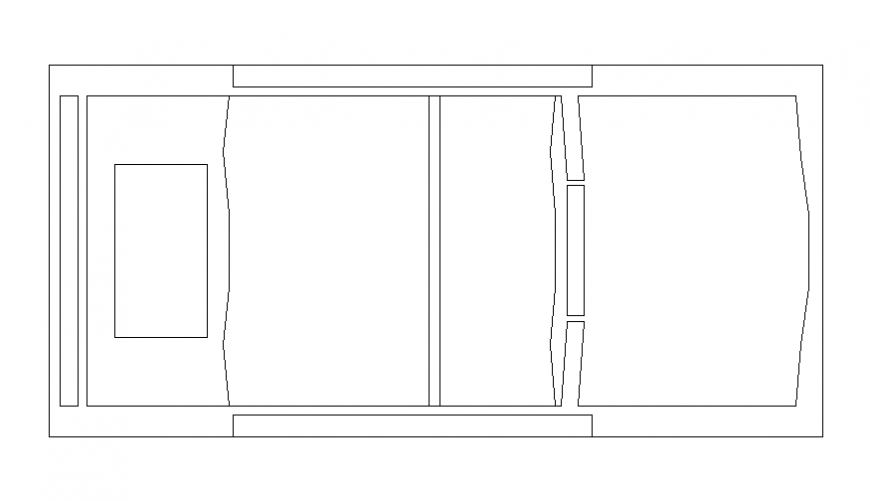 Stretcher top view elevation cad block details dwg file