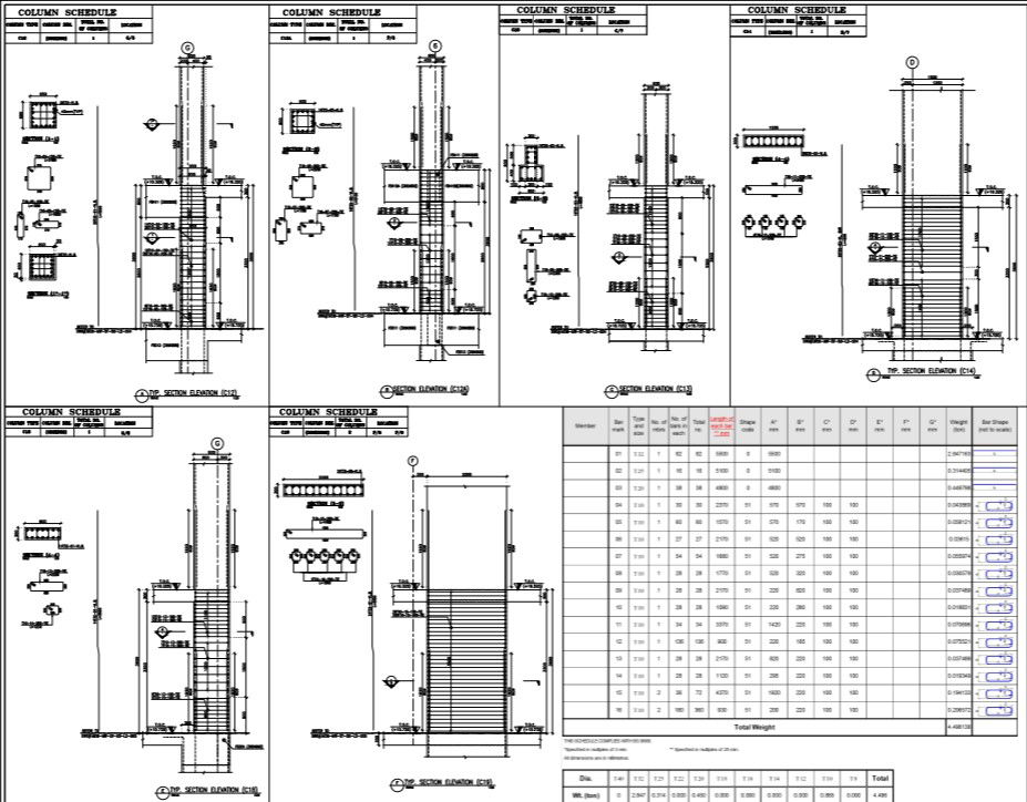 structural detail of column 