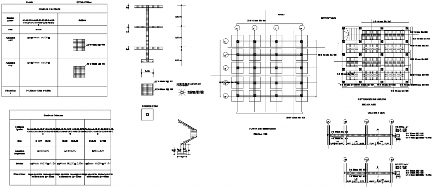 Structural and architectural plan detail dwg file.