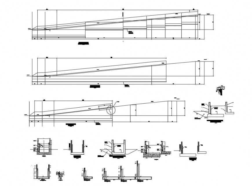 Structural backfill requirement and concrete finishes cad construction details dwg file