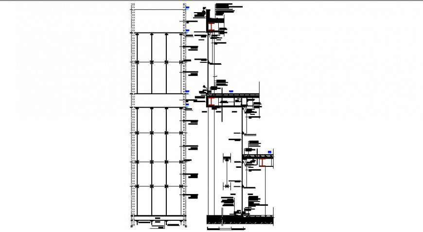 Structural block with angle sections details in autocad