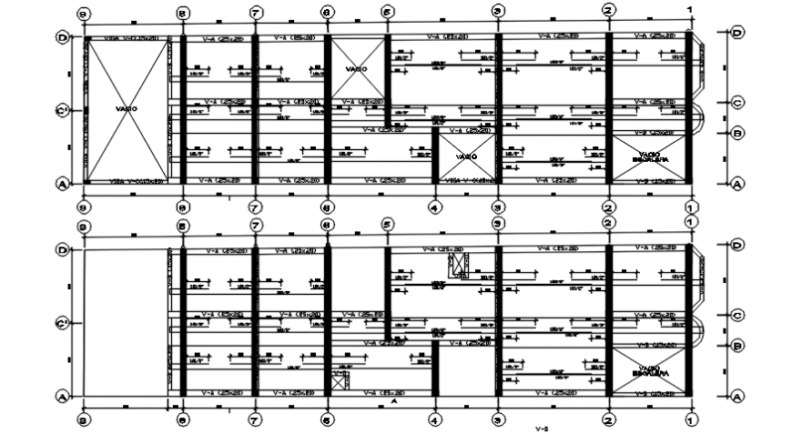Structural blocks CAD drawings 2d view autocad software file