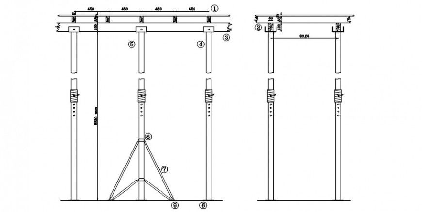 Structural blocks drawings detail 2d view CAD units dwg file