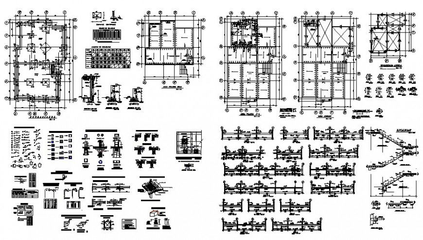 Structural building plan and section detail dwg file